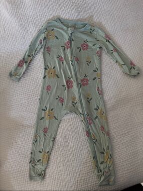 Kyte BABY Mint Floral Footed One-Piece